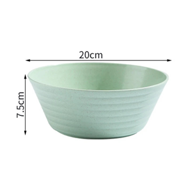 Tigela de sopa de palha de trigo, utensílios de mesa de plástico para micro-ondas, tigelas de salada de frutas, pratos de macarrão para cereais, pratos de jantar, utensílios de cozinha