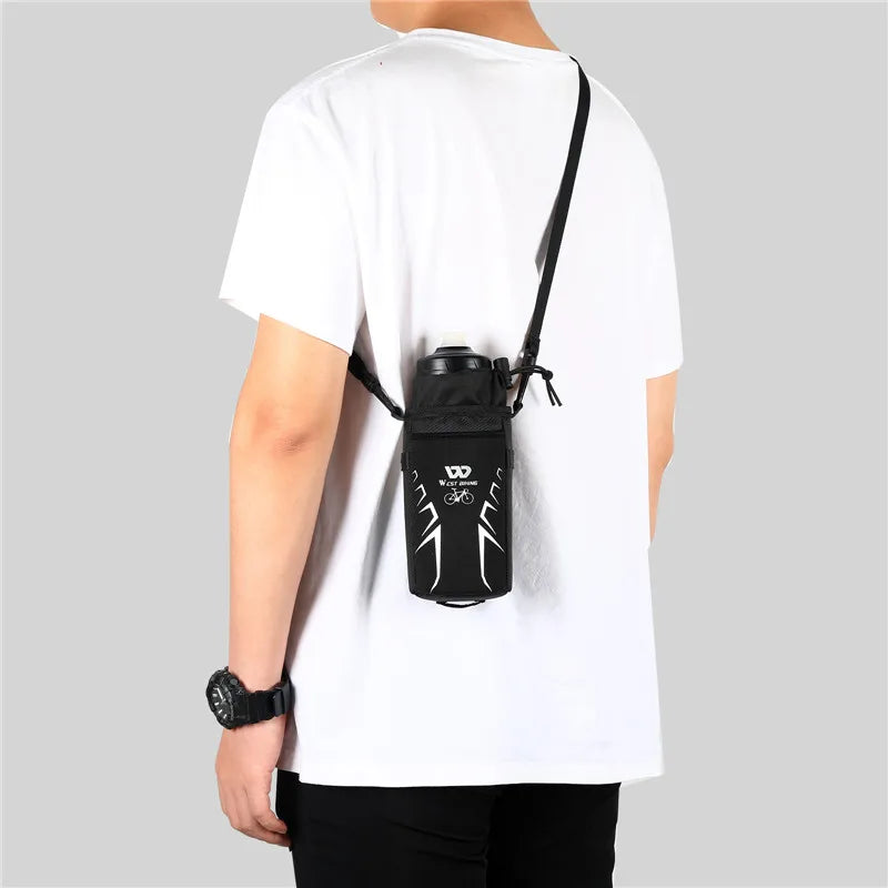 WEST BIKING Suporte para Garrafa de Bicicleta Ciclismo Garrafa de Água Bolsa Refletiva Chaleira MTB Bicicleta de Estrada Bolsa de Guidão Acessórios