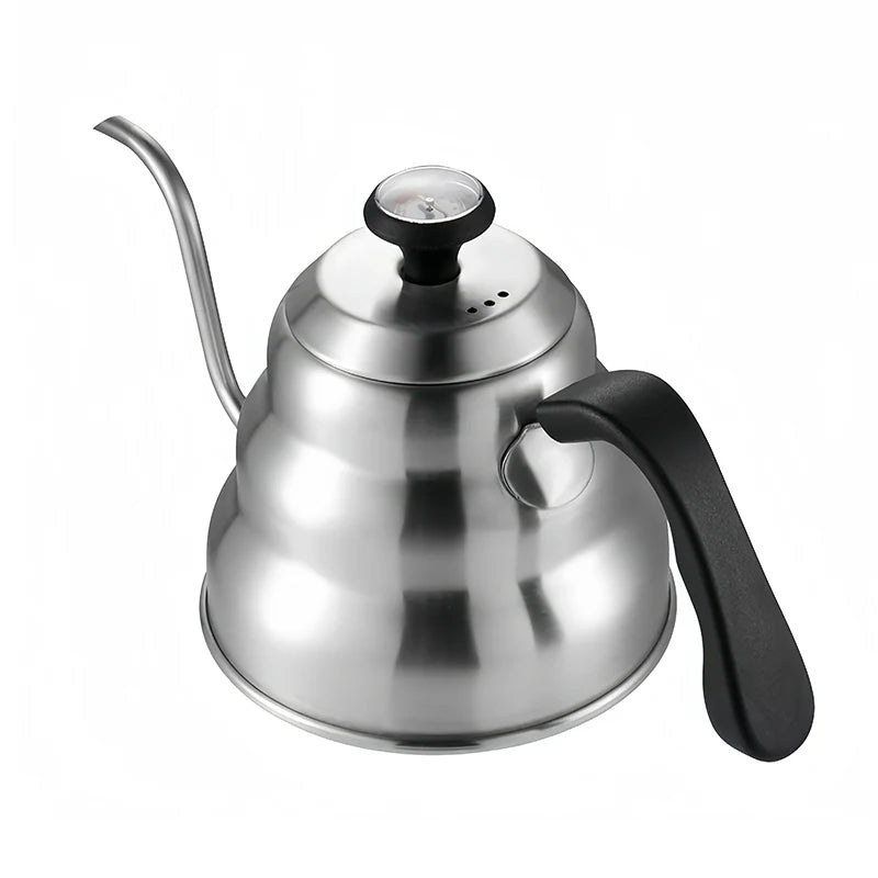 Cafeteira de aço inoxidável com termômetro Swan pescoço longo alta capacidade pode ser aquecida café profissional feito à mão