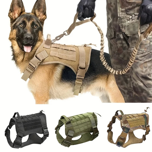Colete de camuflagem tática para cães de médio e grande porte, fácil controle e confortável para caminhadas, treinamento e atividades ao ar livre