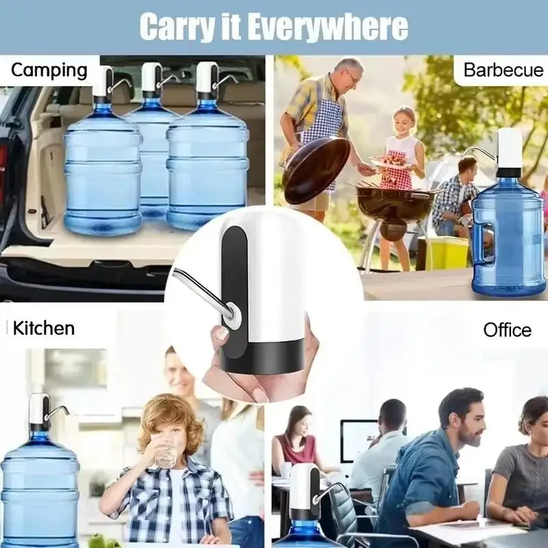 Bomba de água automática para garrafa de água, 1 peça, carregamento USB, bomba de água, interruptor automático de um botão para dispensador de água