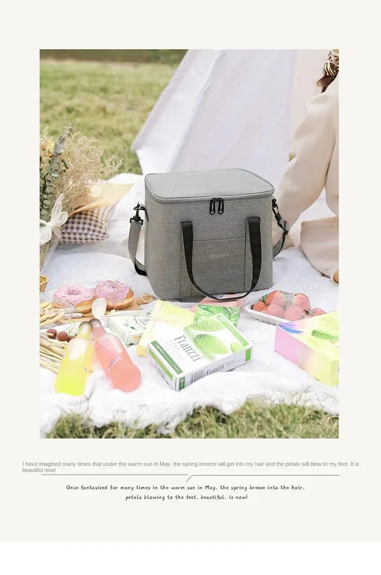 1 bolsa térmica para almoço para homens/mulheres, bolsa térmica grande reutilizável com alça de ombro para trabalho, escritório, piquenique, praia, viagem