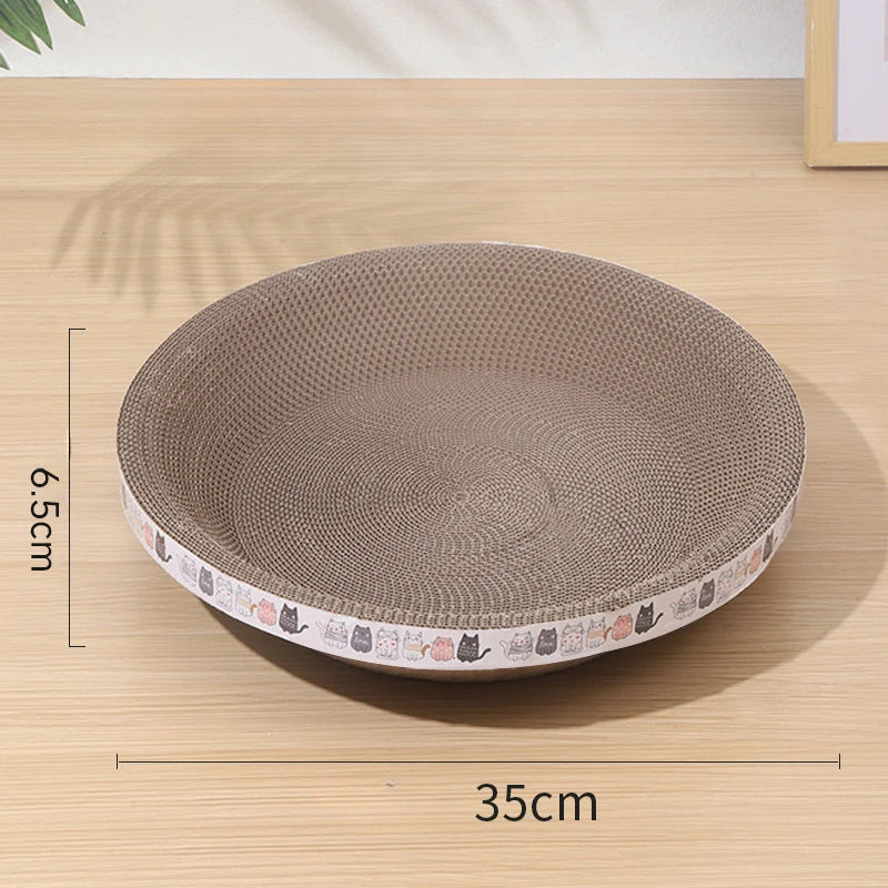 Arranhador de gato ondulado de papelão oval para gatos, tigela, ninho para cama interna, garra de trituração, placa de arranhar para gatos redonda