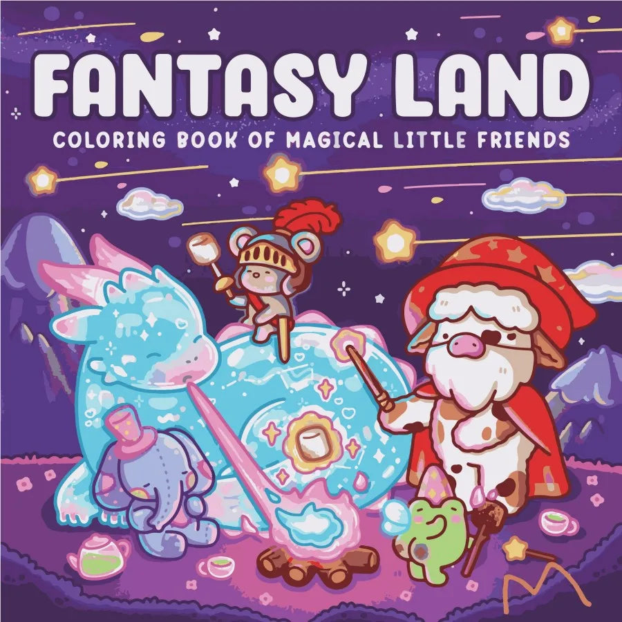 Livro de colorir "Criaturas Mágicas": várias cenas maravilhosas e criaturas mágicas, proporcionando uma experiência de colorir relaxante e agradável.