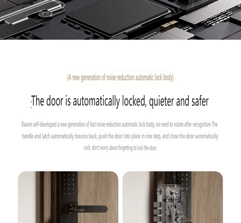 Fechadura inteligente Xiaomi 2025 com tela olho de gato, impressão digital, Bluetooth, NFC, para MiHome, fechadura push-pull com câmera