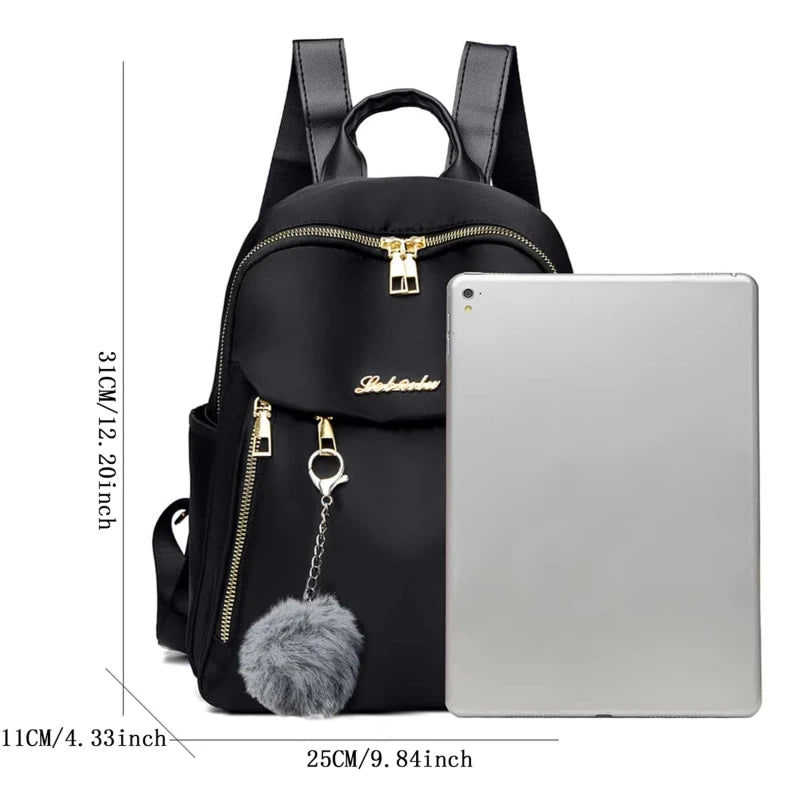 Mochila feminina de viagem casual à prova d'água Oxford bolsa de ombro feminina grande capacidade bolsa preta bolsa escolar