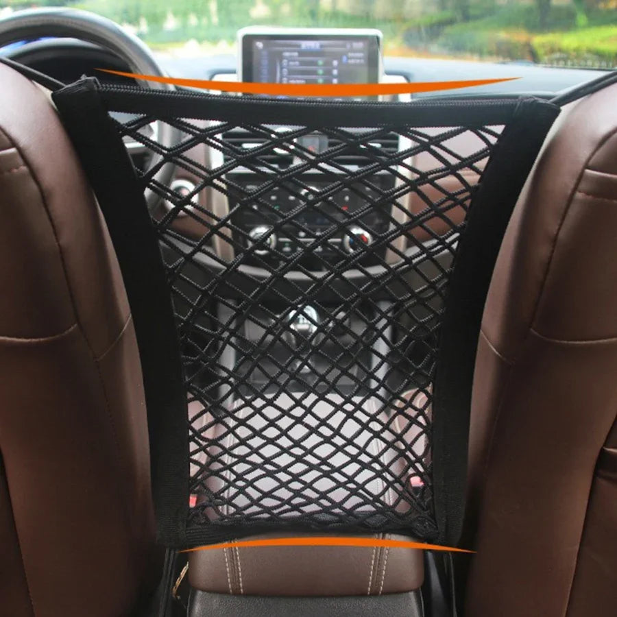 Barreira para carro para animais de estimação, barreira para cachorro, com bolsa de armazenamento de malha de segurança automática, protetor de segurança para banco traseiro, rede de malha