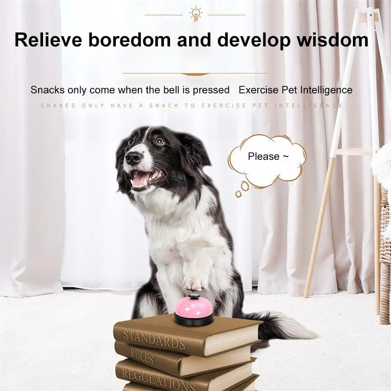 1 peça de brinquedo para treinamento de animais de estimação, jantar pequeno, sino, pegada, brinquedo para cachorro, chamada de cachorro, acessórios para cachorros, brinquedos para animais de estimação