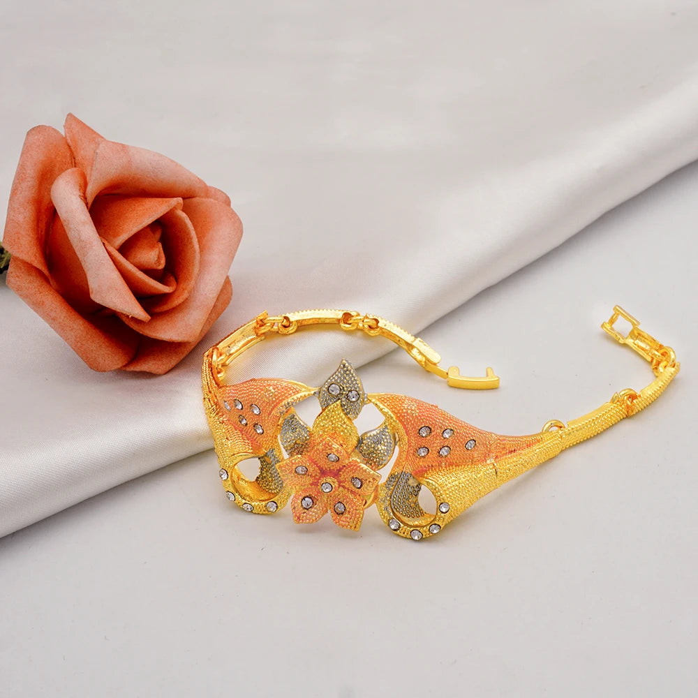 Conjuntos de joias finas 2023 para mulheres, presentes de casamento, colar, pulseira, brincos, anel, joias com contas africanas