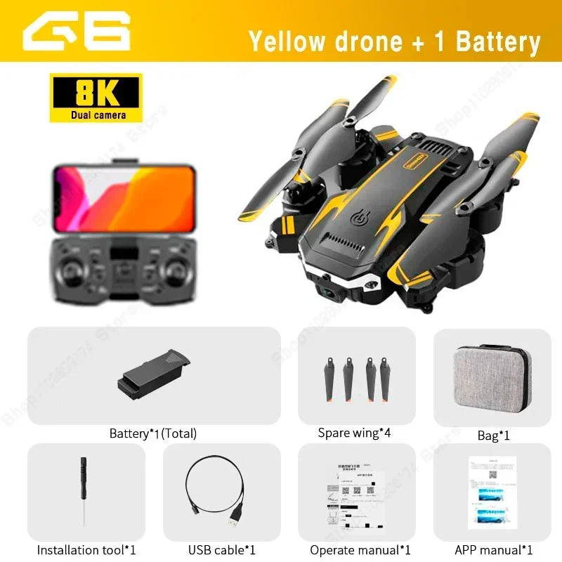 Drone GPS 5G 8K profissional 4K com câmera dupla, fotografia aérea, prevenção de obstáculos, quadricóptero, helicóptero, brinquedos, presentes