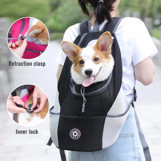 Mochila para transporte de cães de estimação, bolsa portátil para transporte de cães, mochila para transporte de cães, bolsa de ombro duplo para viagem, conjunto de viagem para cães