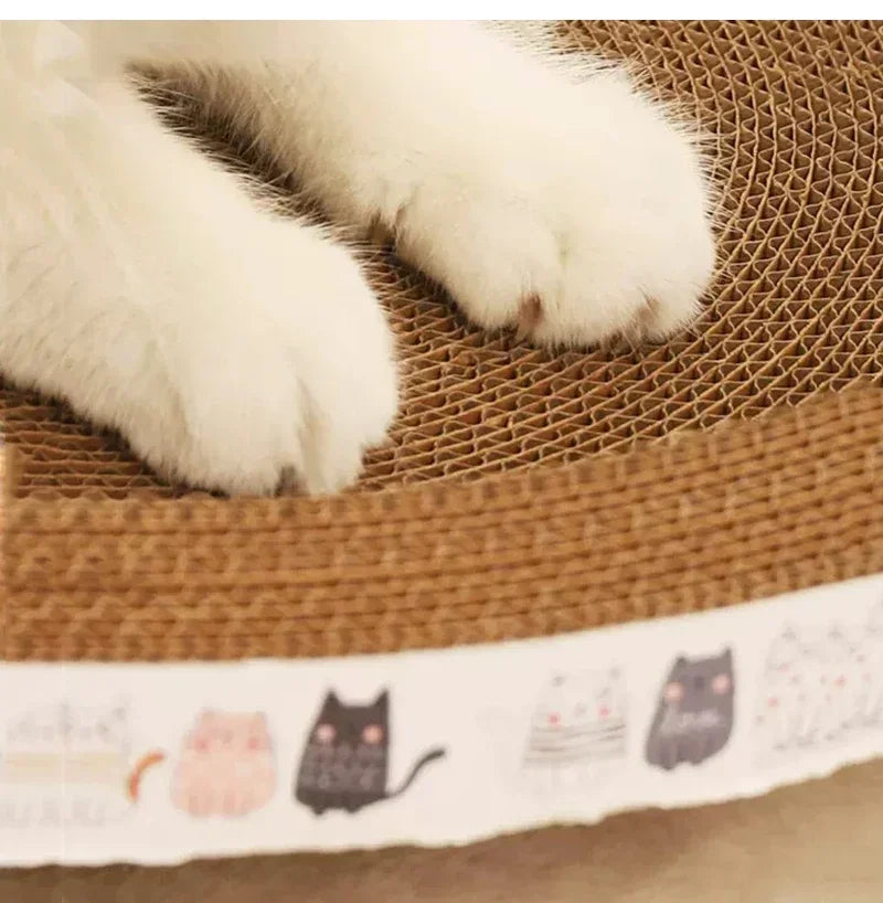 Arranhador ondulado para gatos, redondo, oval, com garras de moagem, resistente ao desgaste, cama para gatos, acessórios para gatos