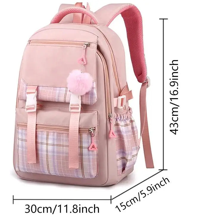 Mochilas escolares Stitch para estudantes do ensino médio, mochila feminina de grande capacidade para laptop, mochila escolar para ensino fundamental e médio