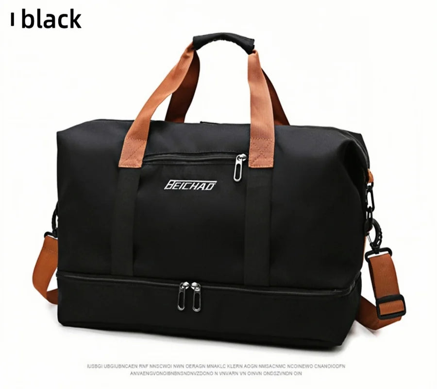Large Capacity Travel Fitness Bag Waterproof Portable Sports Duffel Bag for Men Short Distance Workout Chest Shoulder Carryall