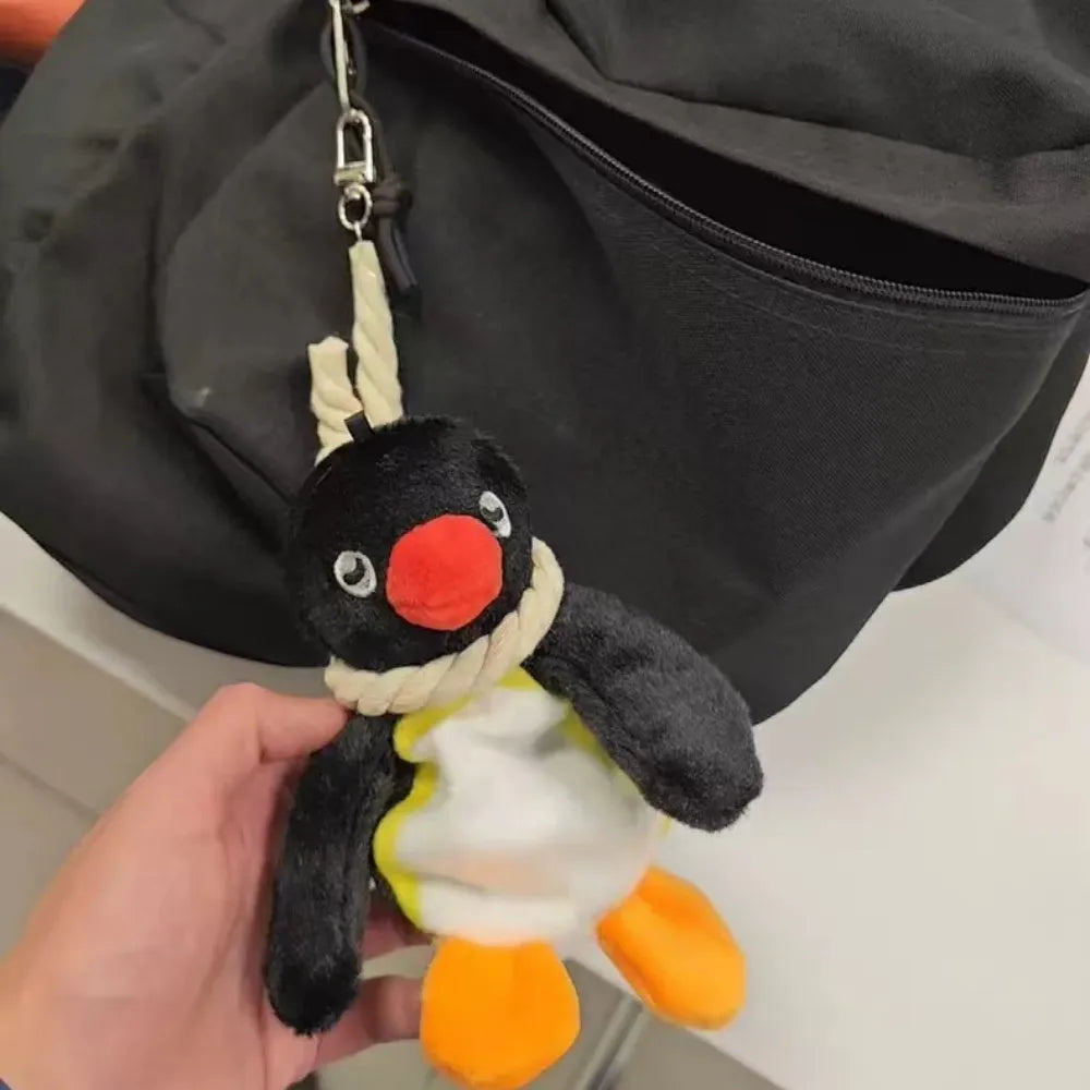 Chaveiro de pelúcia pinguim fofo de 16 cm, pingente de mochila, chaveiro criativo de animal, acessórios para bolsas femininas e femininas