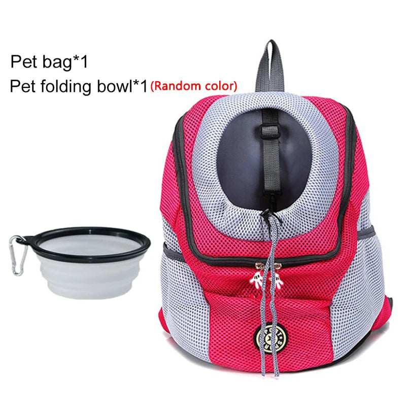 Mochila para transporte de cães de estimação, bolsa portátil para transporte de cães, mochila para transporte de cães, bolsa de ombro duplo para viagem, conjunto de viagem para cães