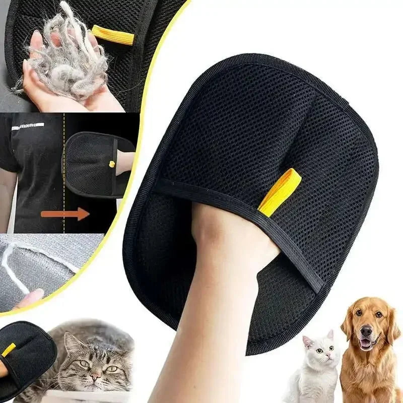 Conjunto de ferramentas para remoção de pelos de animais de estimação, luvas reutilizáveis ​​para remoção de pelos estáticos, luvas de dupla face para remoção de pelos de cães e gatos para carpetes e sofás