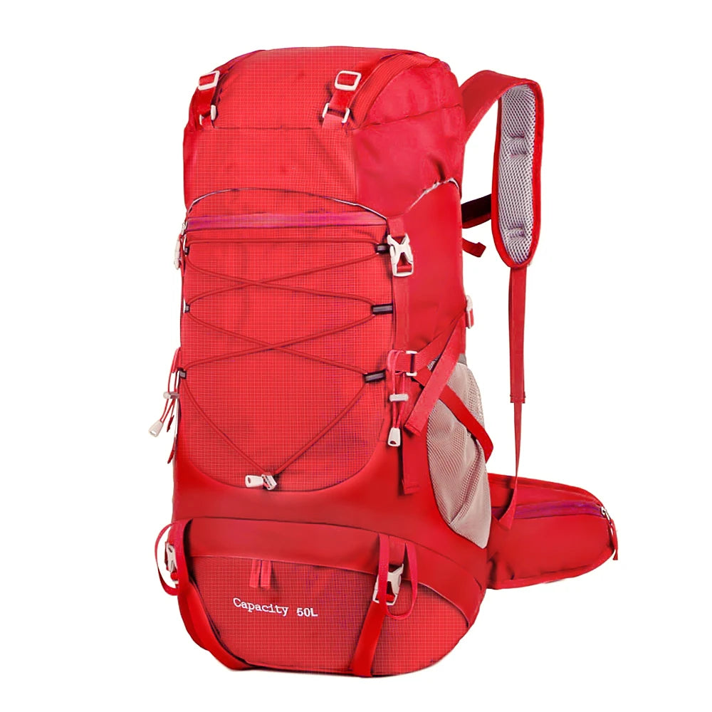 Mochila de caminhada WESTTUNE 50L com capa de chuva, bolsa multifuncional para montanhismo, mochila para atividades ao ar livre, para viagens, trekking e acampamento