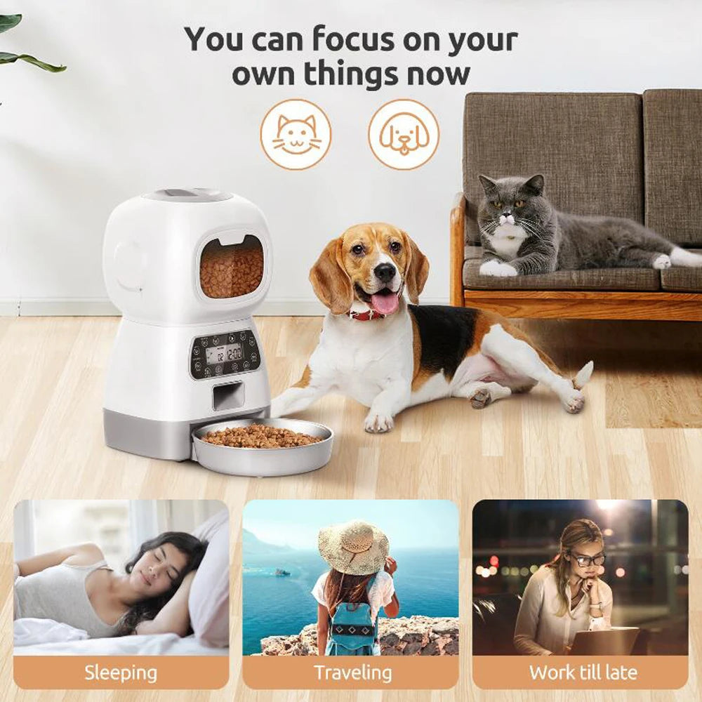Pet shop online 3.5L Automatic Pet Feeder For Cats WiFi Smart Swirl Slow Dog Feeder With Voice Recorder Large Capacity Timing Cat Food Dispenser