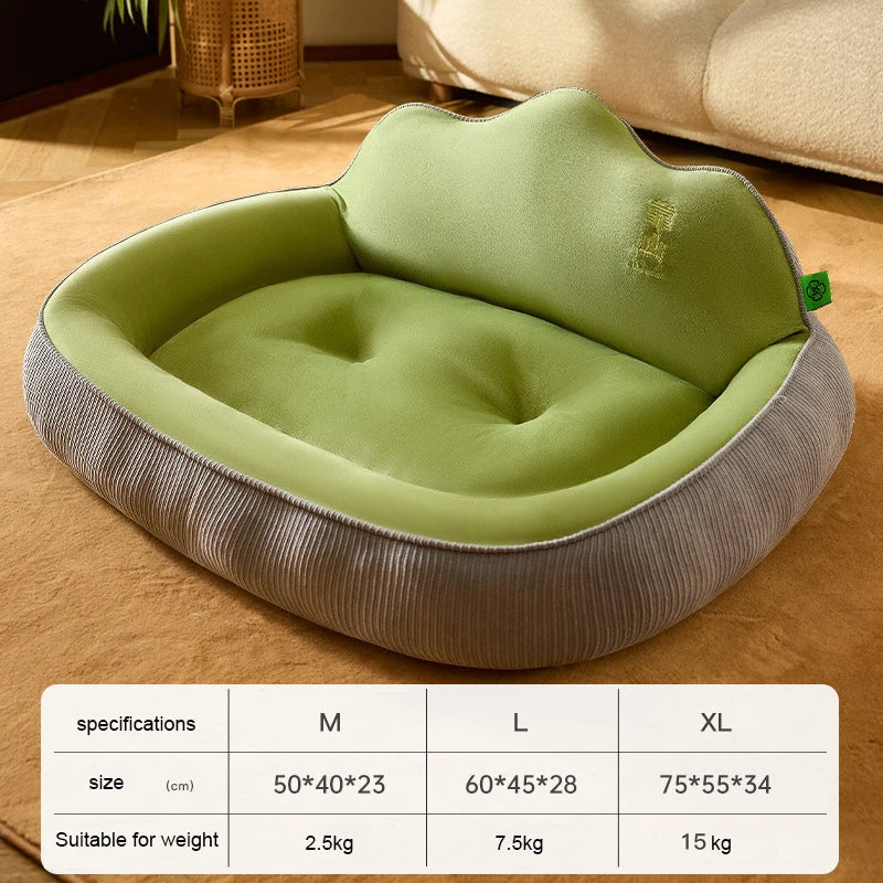New dog bed with increased height and thickness, leaning against the mountain bed and pillow for neck protection, pet bed for sl
