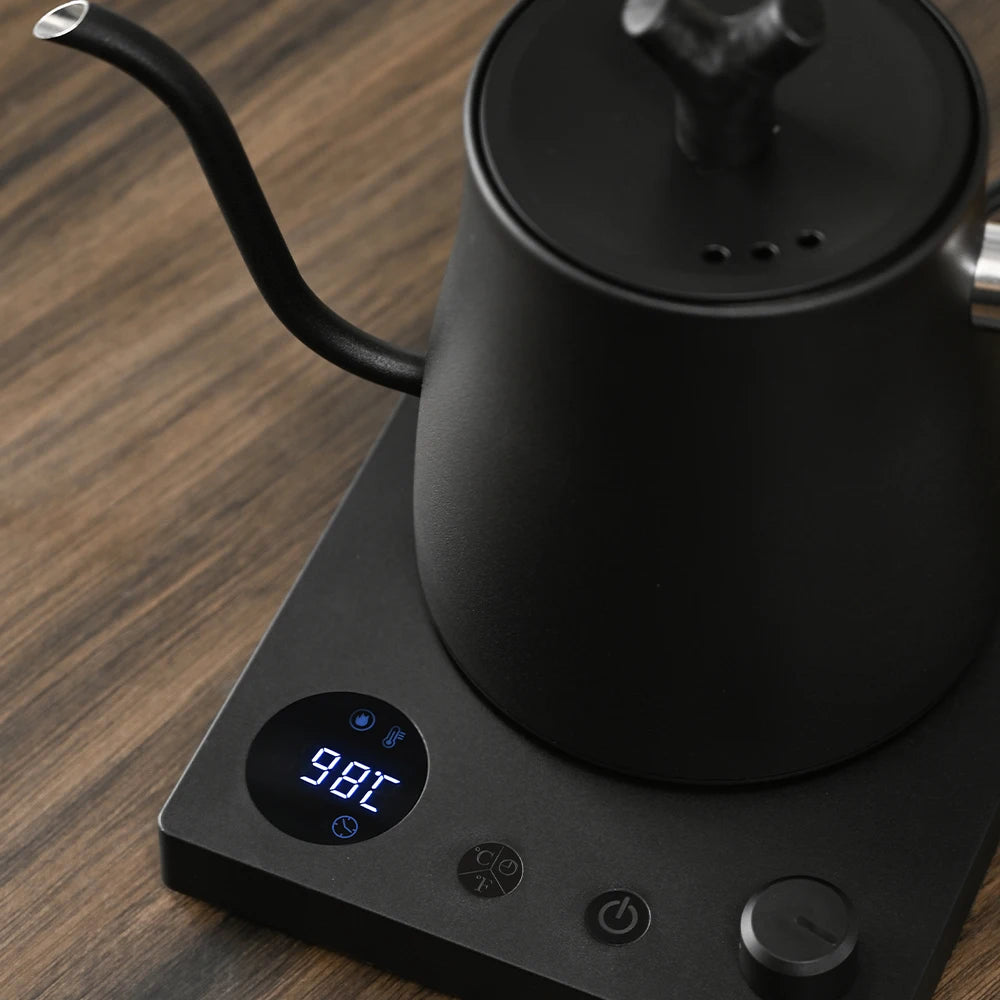 Chaleira elétrica de pescoço de ganso de 1000 W, cafeteira de aço inoxidável 304 de 1000 ml, temperatura inteligente, display LED para café e chá