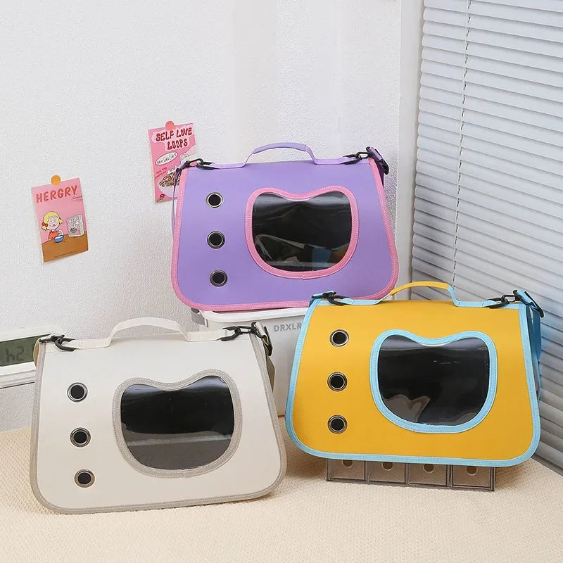 Bolsas de ombro para gatos Bolsa de alta capacidade para gatos Dobrável Cápsula espacial de mão Malha respirável Bolsa transversal para animais de estimação Mochila para animais de estimação
