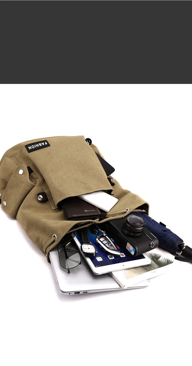 Mochilas masculinas de escalada e caminhada, estilo novo, 2025, para viagem, lazer, estudantes, mochilas escolares grandes, da moda, com bolsos grandes e zíper múltiplo
