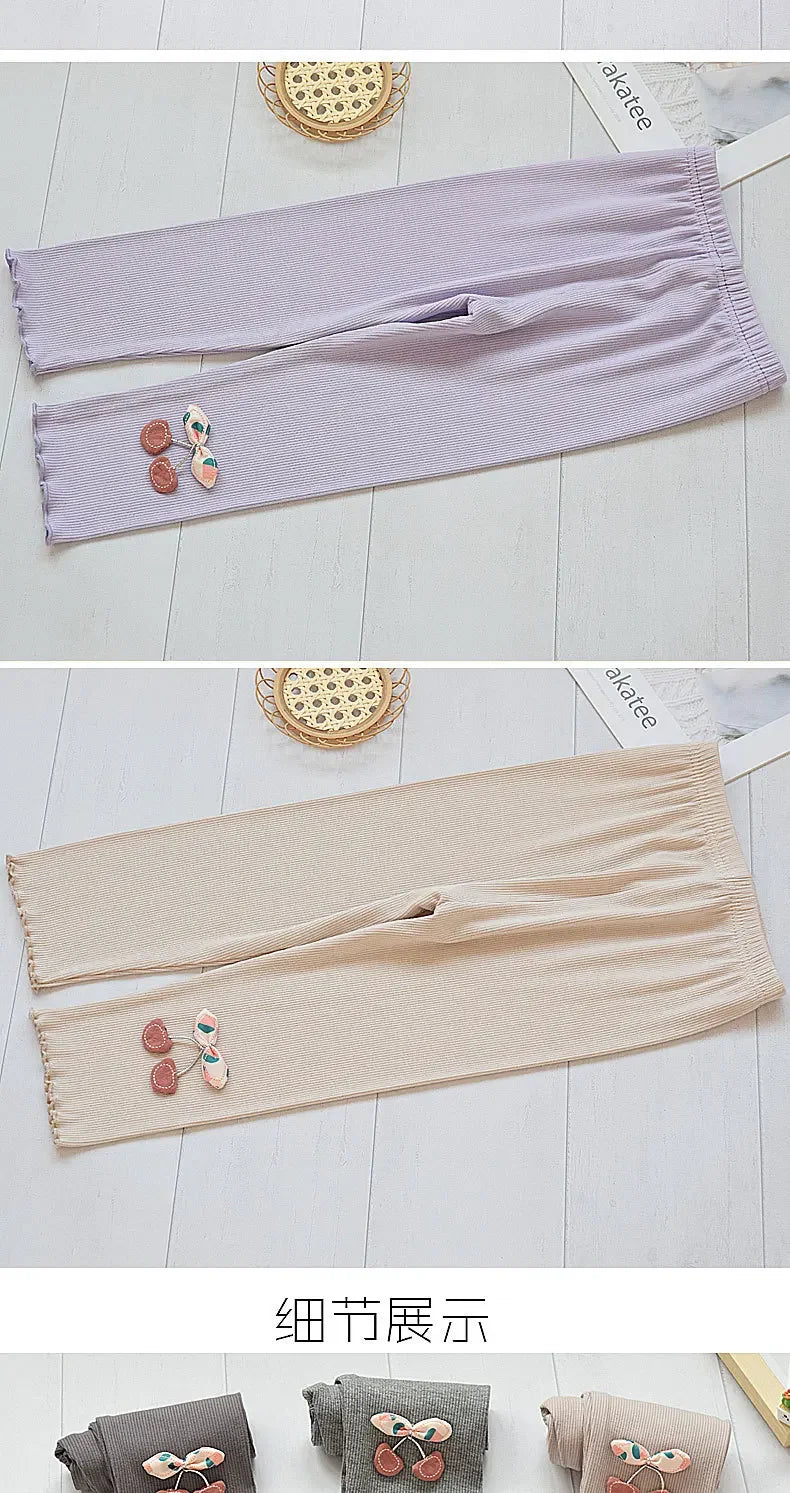 Kids Leggings Cherry Decoration Kids Leggings for Girls 2 To 7 Years Kids Pants Clothes Girls  Children Leggings Girls