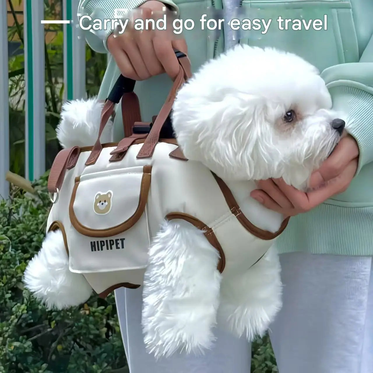 Transportadora Hipipet prática e estilosa para animais de estimação com alças ajustáveis ​​e bolso prático para fácil transporte de animais de estimação