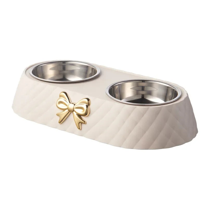 1 peça tigelas de comida para cães e gatos, tigela dupla para comida e bebida, suprimentos para animais de estimação