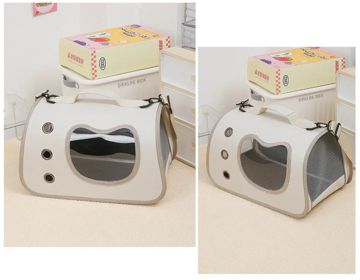 Bolsa para gato de estimação, bolsa portátil para cachorro, mochila respirável para transporte de cães pequenos, dobrável para gatos, bolsa de transporte para viagens em grandes espaços