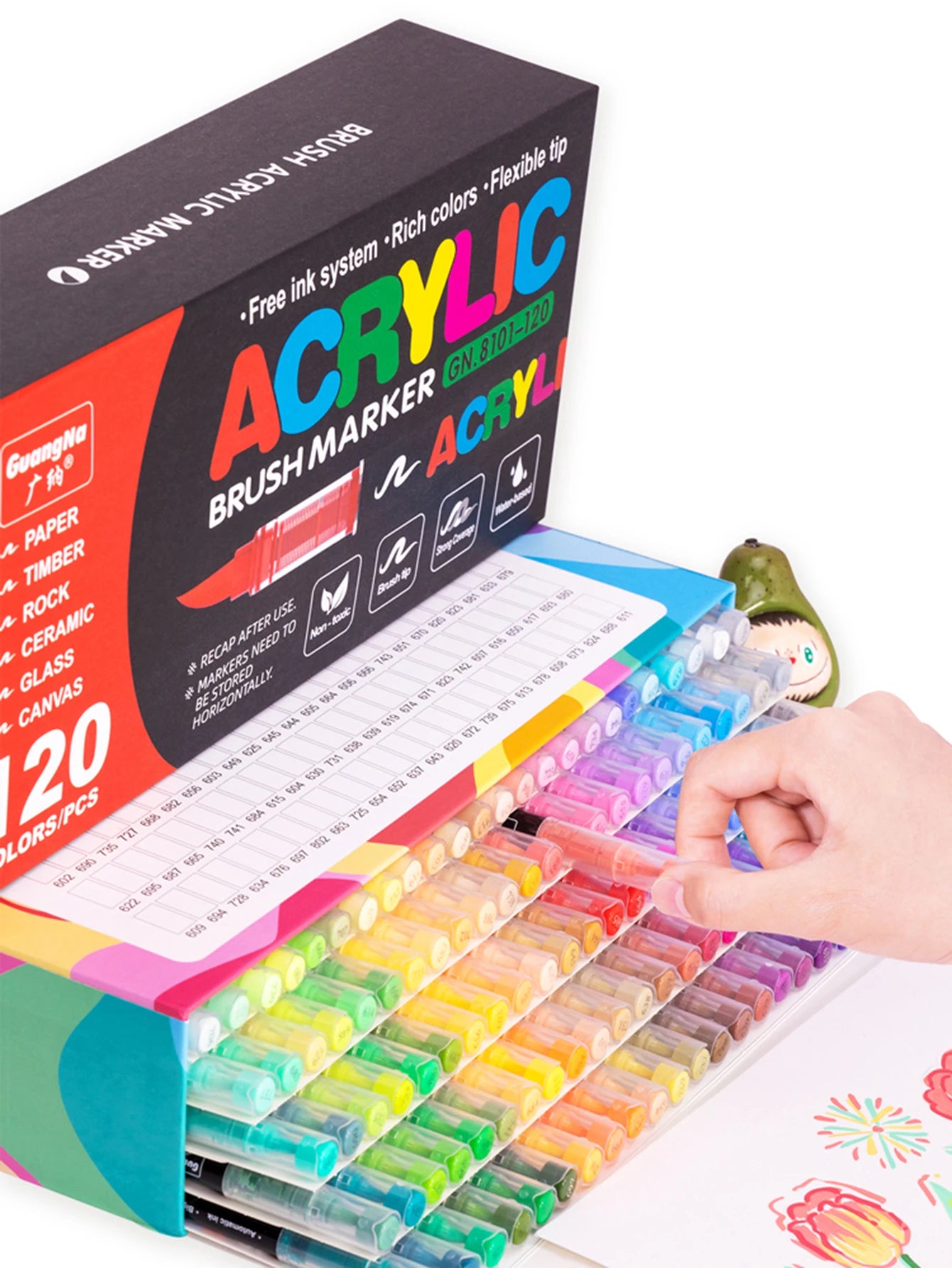 Conjunto de marcadores profissionais para artistas, 12-240 cores/caixa - Marcadores acrílicos líquidos de ponta macia para desenho em linha reta, pintura artística de grafite faça você mesmo