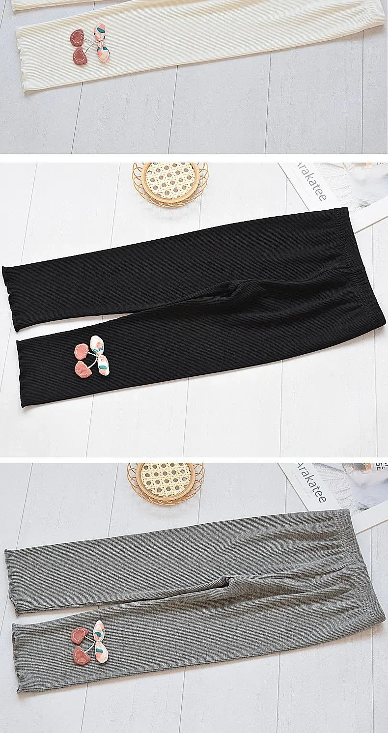Kids Leggings Cherry Decoration Kids Leggings for Girls 2 To 7 Years Kids Pants Clothes Girls  Children Leggings Girls