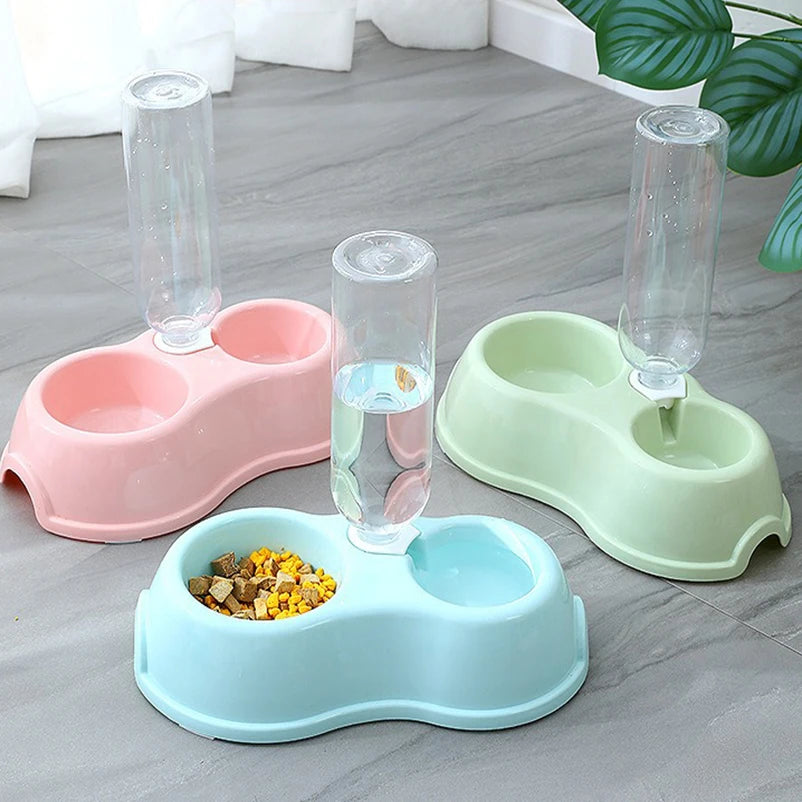 Tigela para gato e animal de estimação, alimentador automático, dispensador de água, tigela de comida para cachorro e gato com suporte elevado, tigelas duplas para gatos e cães de estimação
