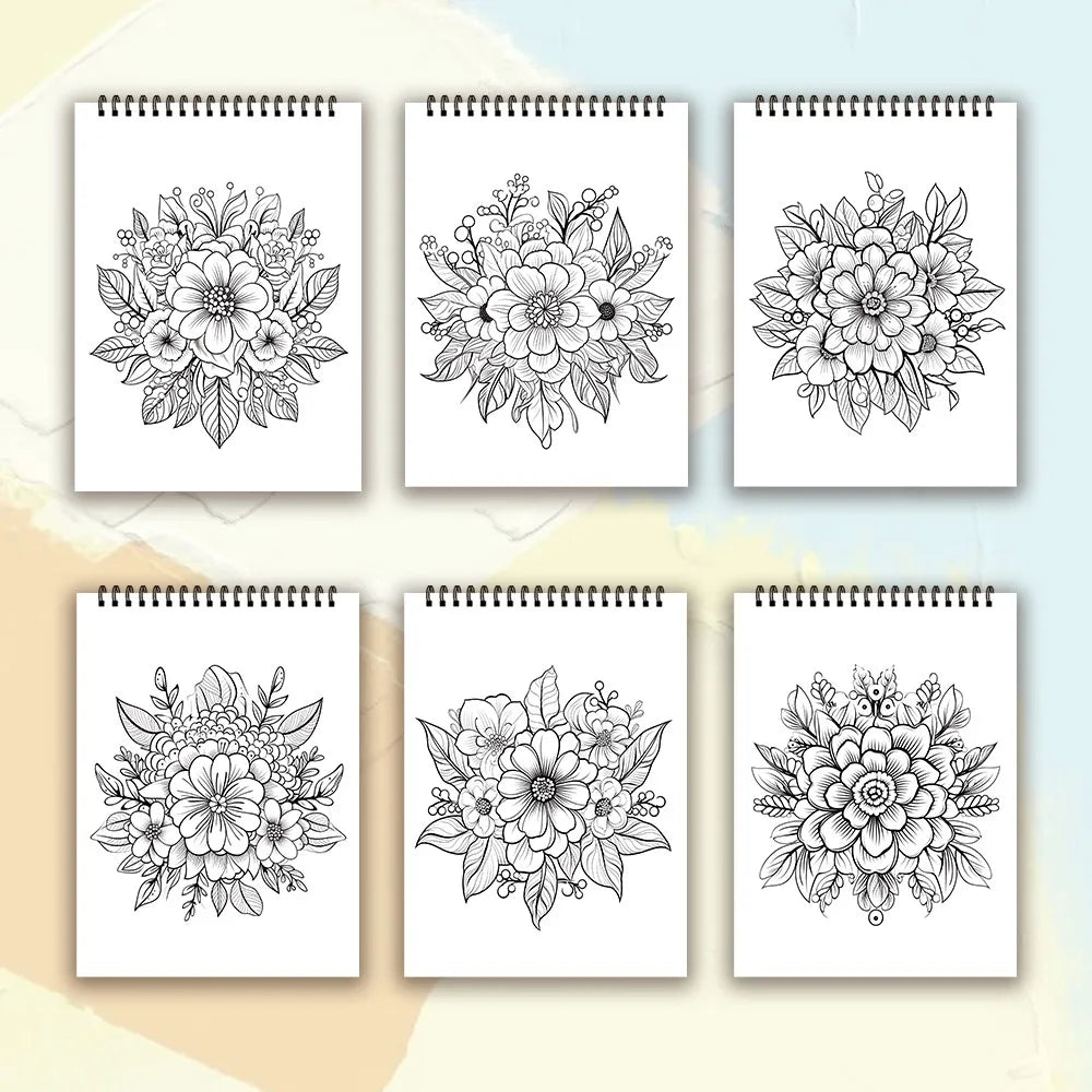 Livro de colorir em espiral - 30 folhas, livro de colorir para adultos, 11,2 x 8,3 polegadas, papel grosso de 100 g, livro de desenho, presente de boas-vindas para o feriado