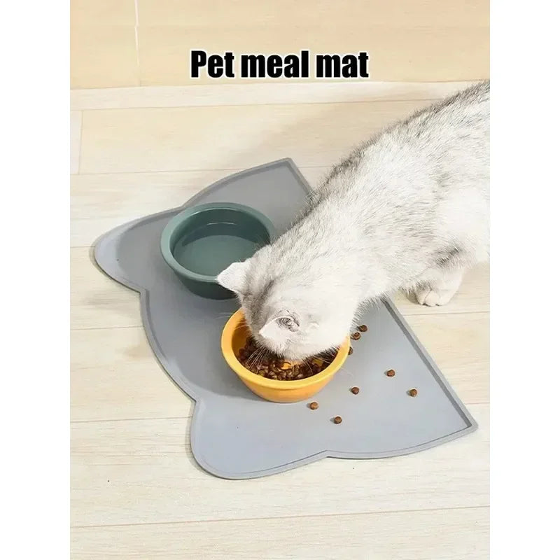 Silicone Pet Food Mat Easy To Clean Cat Dog Food Mat Pet Supplies Waterproof Spill-Proof Food-Grade Bowl Mat BPA Free Large Size