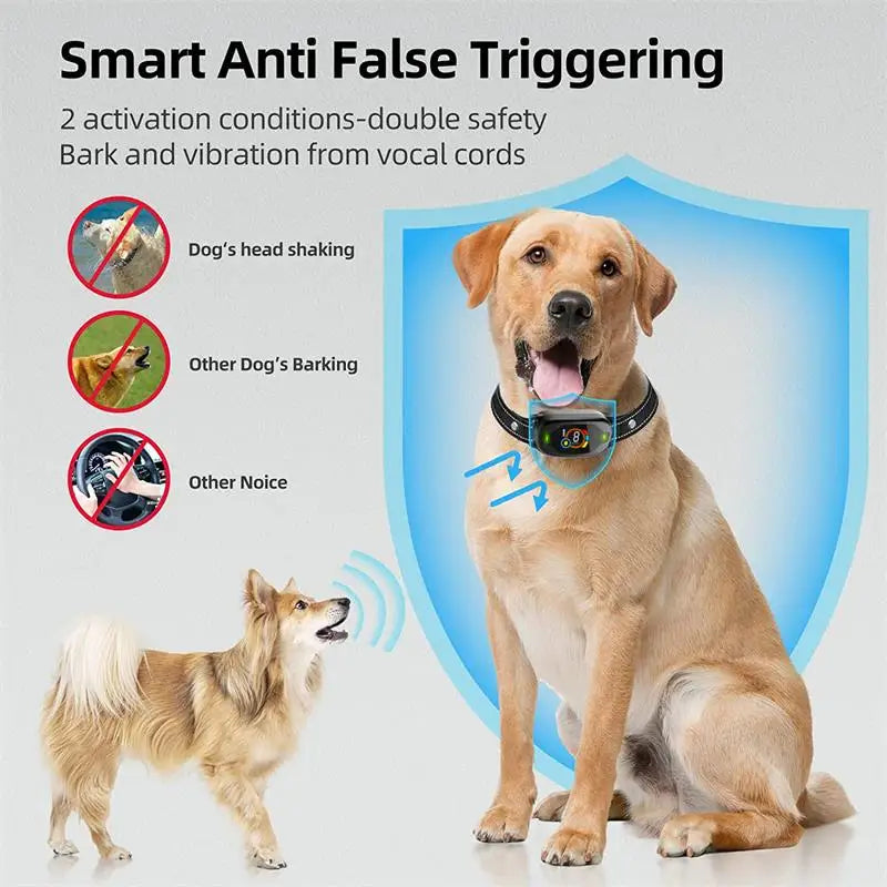 Novo produto: Coleira anti-latido com tela colorida, à prova d'água e com carregamento, coleira elétrica anti-latido automática para animais de estimação, inteligente