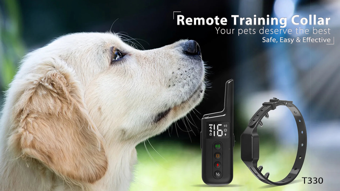 Dog Training Collar Wrap-Around Shock 1000ft Control Distance W/3 Training Modes Beep Vibration Shock Dog Anti-barking Collar