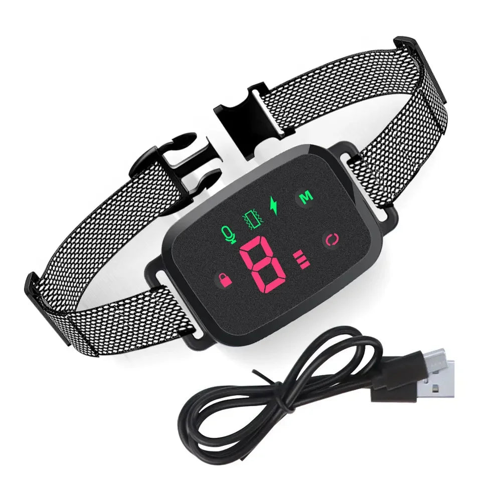 Smart Automatic Anti Barking Dog Collar HD Digital Display IP67 Waterproof Collar For Dog Rechargeable Bark Stopper Stop Barking