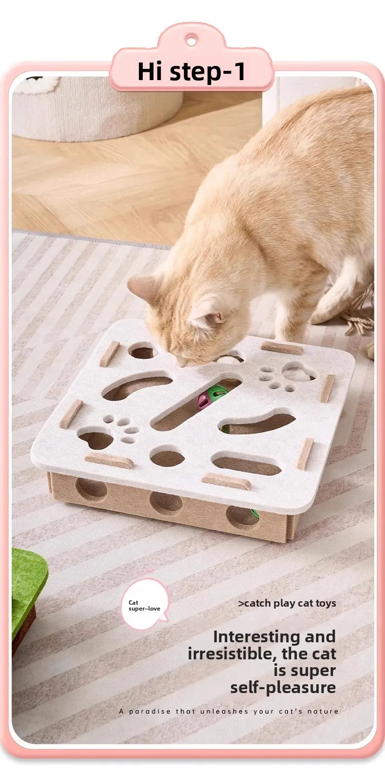 Brinquedos para gatos de estimação, caixa de quebra-cabeça de feltro, exercício interativo, jogo de caça para gatos domésticos, acessórios esportivos e entretenimento