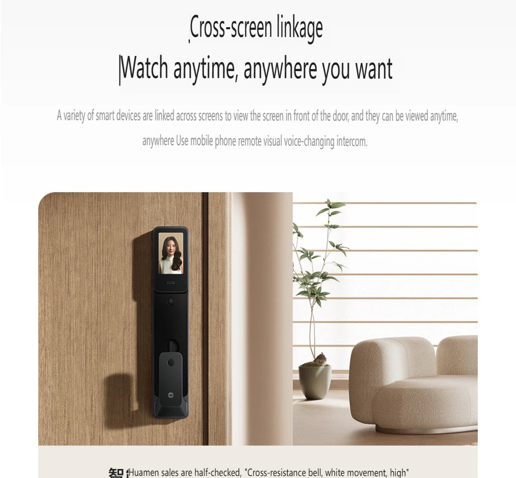Fechadura inteligente Xiaomi 2025 com tela olho de gato, impressão digital, Bluetooth, NFC, para MiHome, fechadura push-pull com câmera