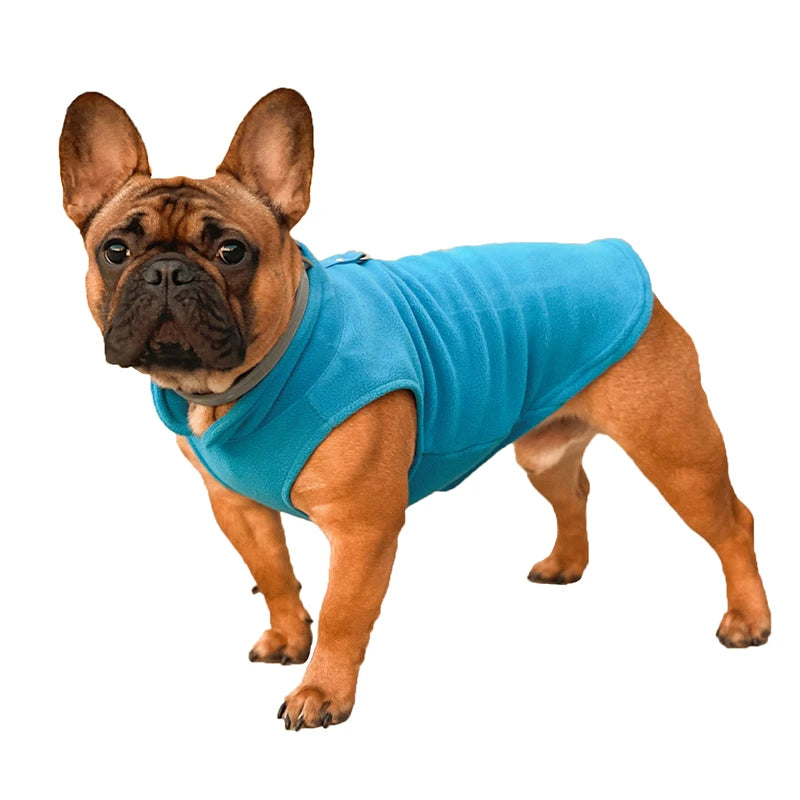 Roupas de inverno quentes de lã para cães, jaqueta macia para animais de estimação, colete com argola em D para filhotes pequenos, casaco para gatos, chihuahua, buldogue francês, fantasia de pug