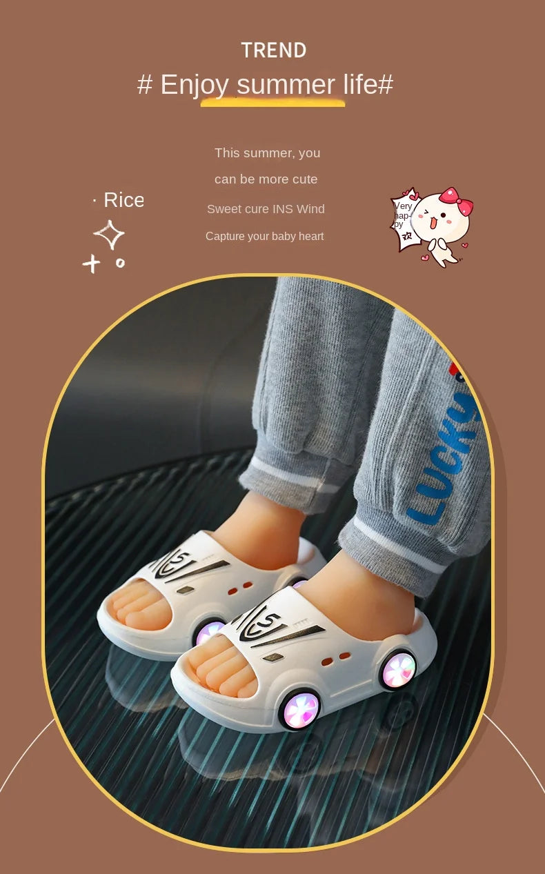 Sapatos SummerChild com Luzes LED, Pantufas para Bebê, Sandálias Antiderrapantes para Interior, Menino e Menina, Pantufas Luminosas para Crianças, Casa, Pais e Filhos