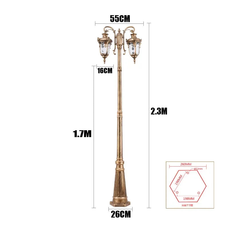 (H≈2,3M) Luzes de jardim, luzes de rua, gramado, flores, luzes de parque, à prova d'água, para áreas externas, vila, postes altos, luzes de paisagem