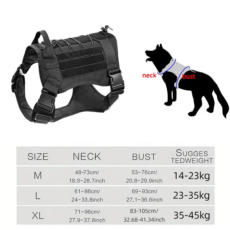 Colete de camuflagem tática para cães de médio e grande porte, fácil controle e confortável para caminhadas, treinamento e atividades ao ar livre