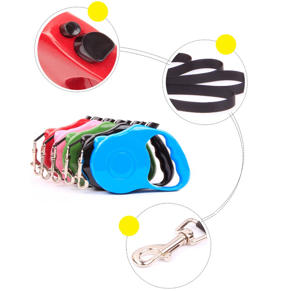3M Retractable Dog Leash Telescopic Traction Belt Automatic Walking Leads for Small Medium Pets Comfortable One Finger Lock