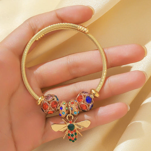 1 Pulseira feminina multi-elementos com contas de amor, pulseira de família, acessórios para festa de uso diário