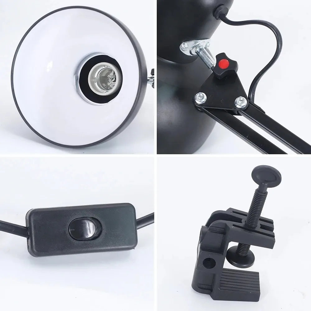 Luminária de mesa de estudo com braçadeira, luminária de mesa para computador escolar, luminária dobrável para escritório, mesas para sala de manicure, luzes LED para unhas de gel