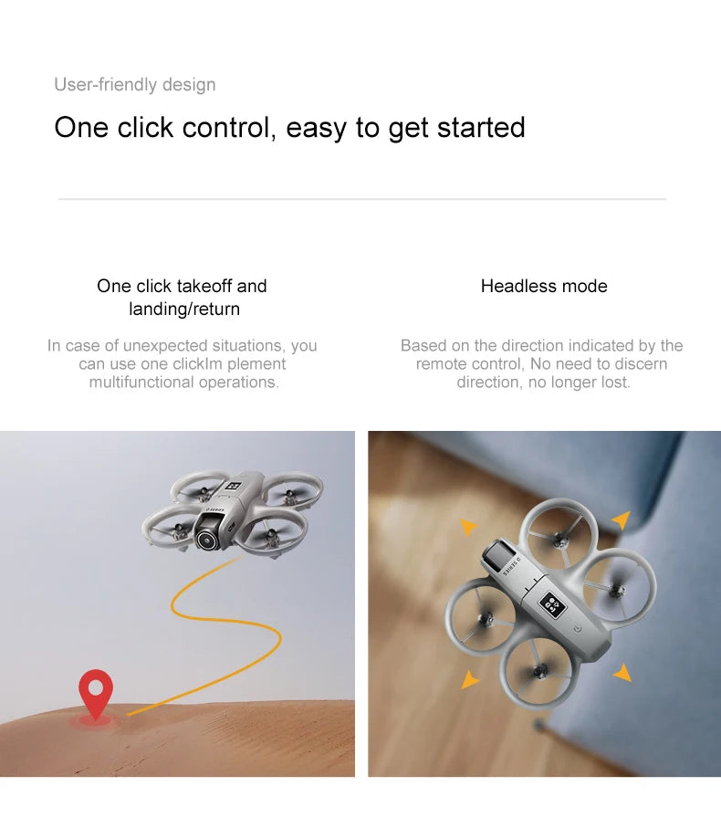Mini drone Xiaomi D16 com câmera HD 8K ajustável de 180° e WiFi com fluxo de luz, drone de bolso para evitar obstáculos, quadricóptero RC