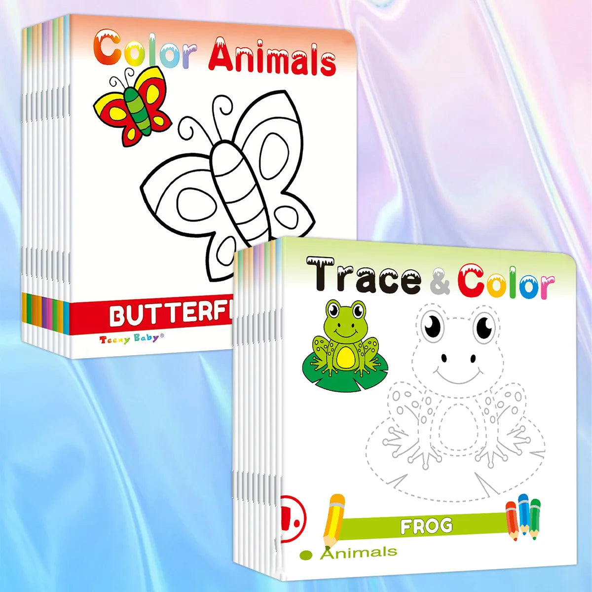1 conjunto de 10 livros de colorir para desenho simples de rastreamento de caligrafia infantil, aprendizagem de desenho simples e coloração DIY
